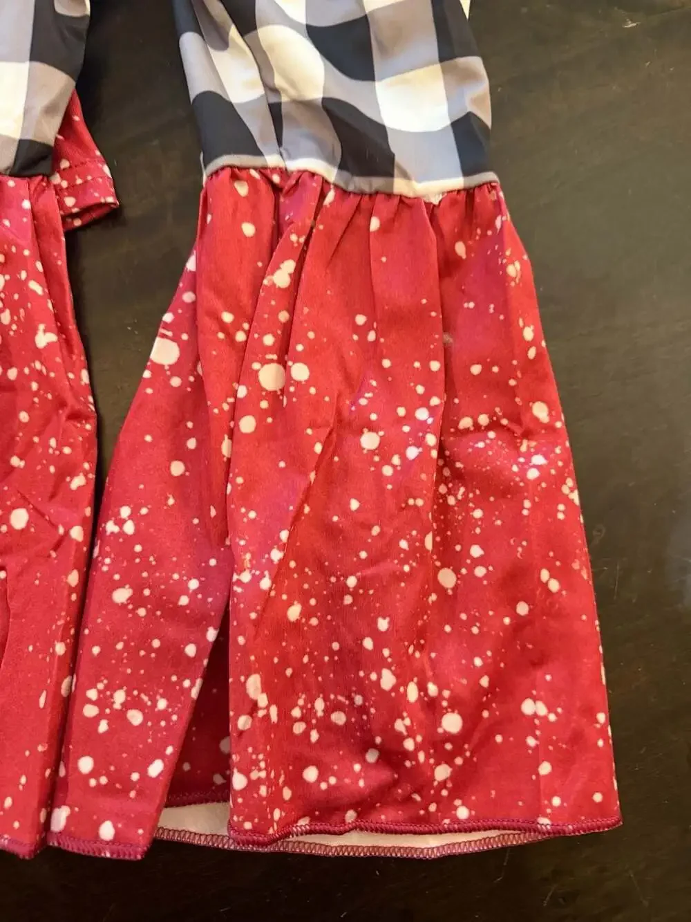 Merry Christmas Gnomies Ruffle Top and Buffalo Plaid Bell Bottom Pants Size 2T